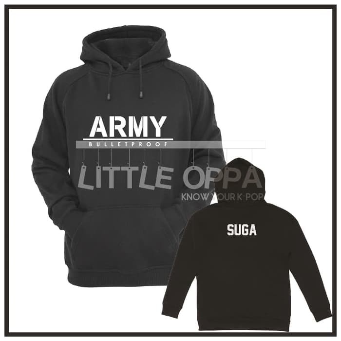 LOP861 JACKET HOODIE KPOP BTS ARMY BULLETPROOF SUGA PREMIUM FLEECE