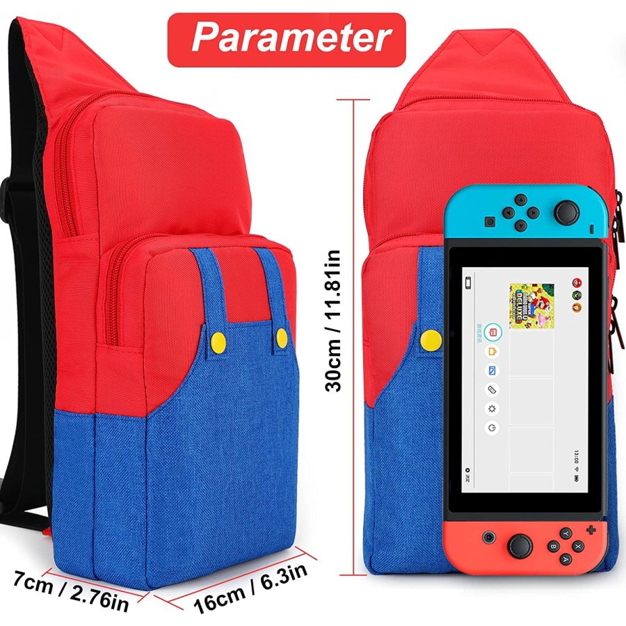 Shoulder Carrying Storage Backpack Mario for Nintendo Switch Lite OLED