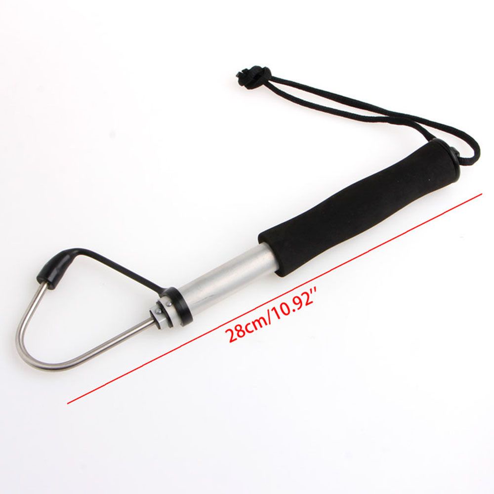 REBUY Stainless Fish Gaff Aluminum Ice Sea Fishing Spear Hook EVA Fishing Tools Telescopic Retractable Professional 60cm Tackle