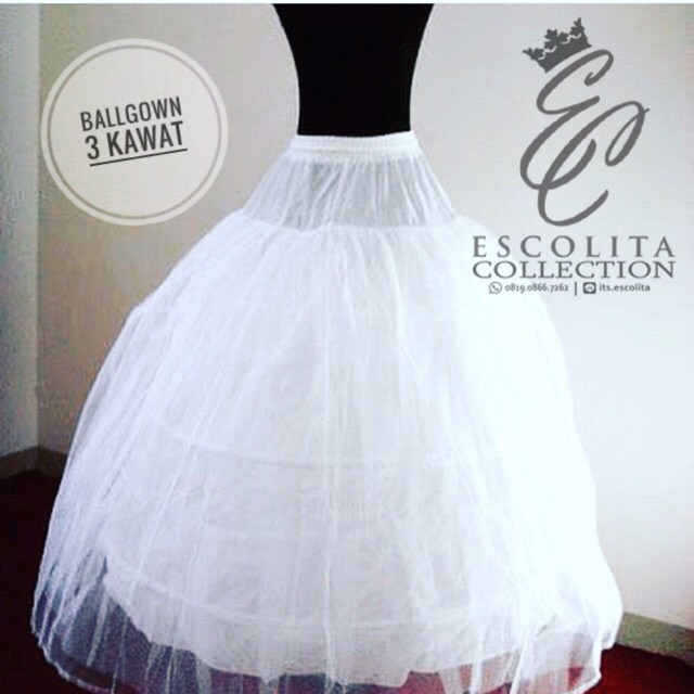 3 kawat - petticoat / rok pengembang / petikot dewasa (import)