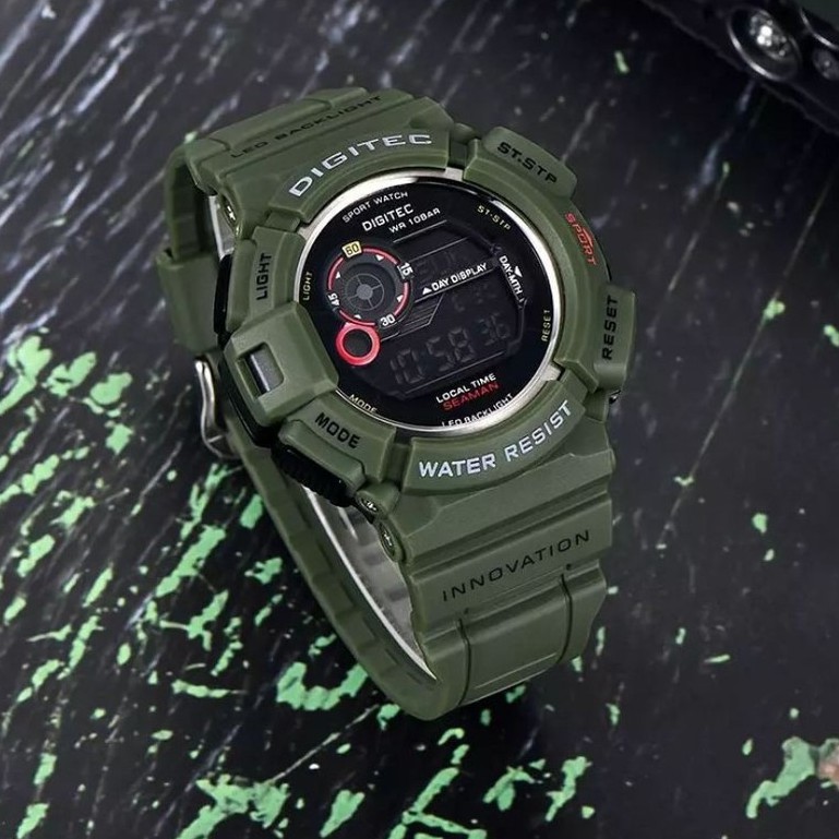 JAM TANGAN ORIGINAL PRIA DIGITEC 2028/DG-5028T MUDMAN HIJAU