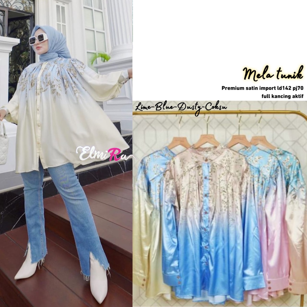 mela tunik atasan wanita tunik super jumbo busui baju muslimah