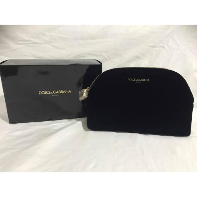 Dolce & Gabbana The One Beauty Suede Gold Hardware Pouch - Black