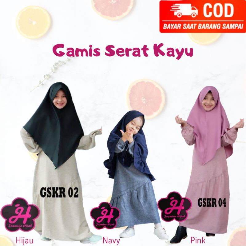 ZEA JASMINE HIJAB GAMIS COUPLE ANAK PEREMPUAN BALITA 1 TH - REMAJA TEEN 10 TAHUN DRESS MUSLIM BAHAN 