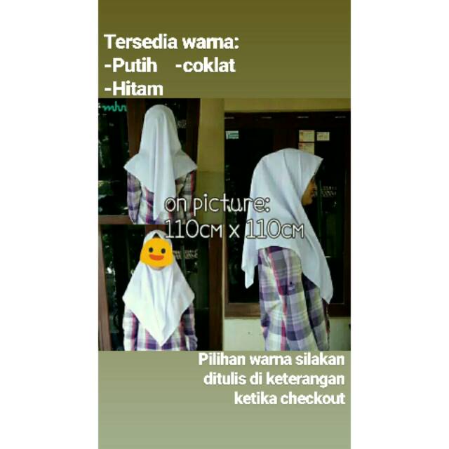 Kerudung neci polino putih segi empat