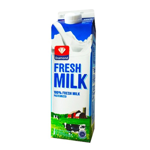 

BgKr Diamond Fresh Milk Susu Pasteurisasi Plain 1 Karton @12pcs 946ml