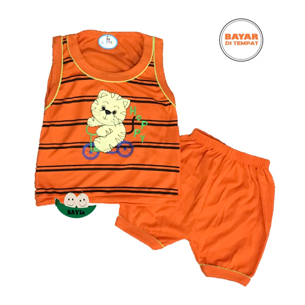 BAYIe - Setelan Kaos Oblong Singlet/KUTUNG Bayi/Anak  KADASO umur 0 - 12 bulan