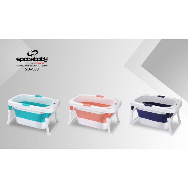 Kolam spa bayi Spacebaby bak spa Space Baby  SB 588 Folding Bath Spa Thermometer Bak Mandi Bay