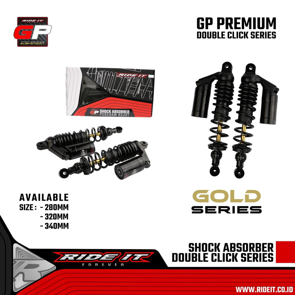 Shock GP Premium Gold Series Shock bebek 280 320 340 Ride It Shockbreaker Ride It Gold Series KLIK