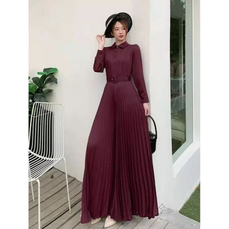 MDLV ~ 9098 EMMELINE JUMPSUIT KOREA TERBARU GAMIS JUMPSUIT FASHION MUSLIM WANITA FASHION IMPORT