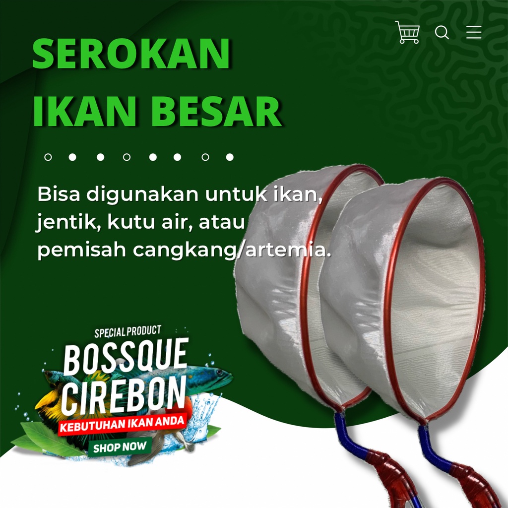 Serokan Ikan Besar Anti Patah STAINLESS Bulat 15cm Saringan Kutir Seser Exclusive