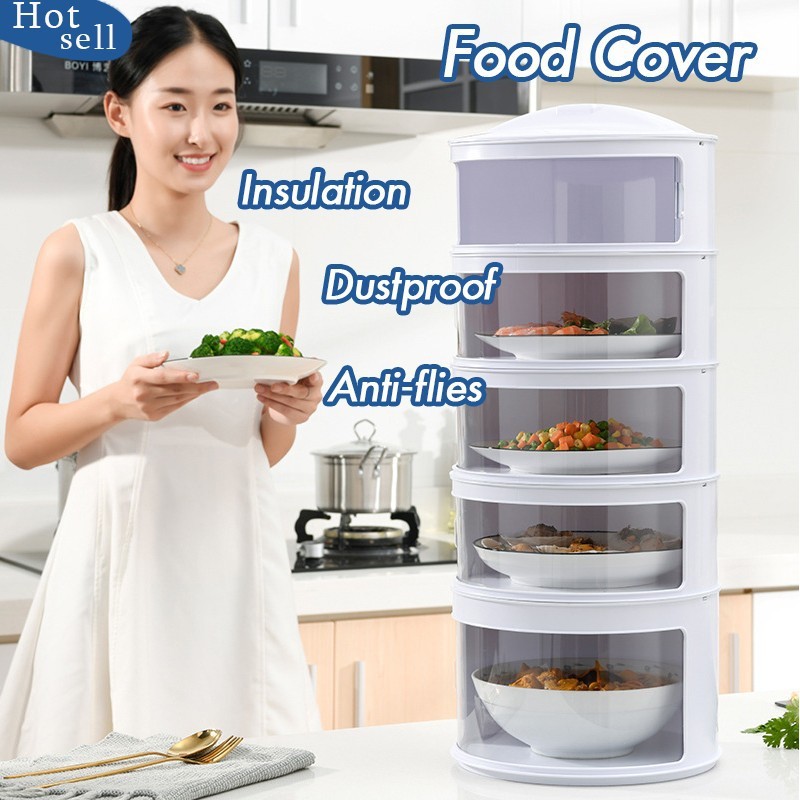 [5 SUSUN] TUDUNG SAJI MULTI STORAGE 5 SUSUN WARNA WARNI / FOOD COVER RAK MAKANAN / TEMPAT MAKANAN