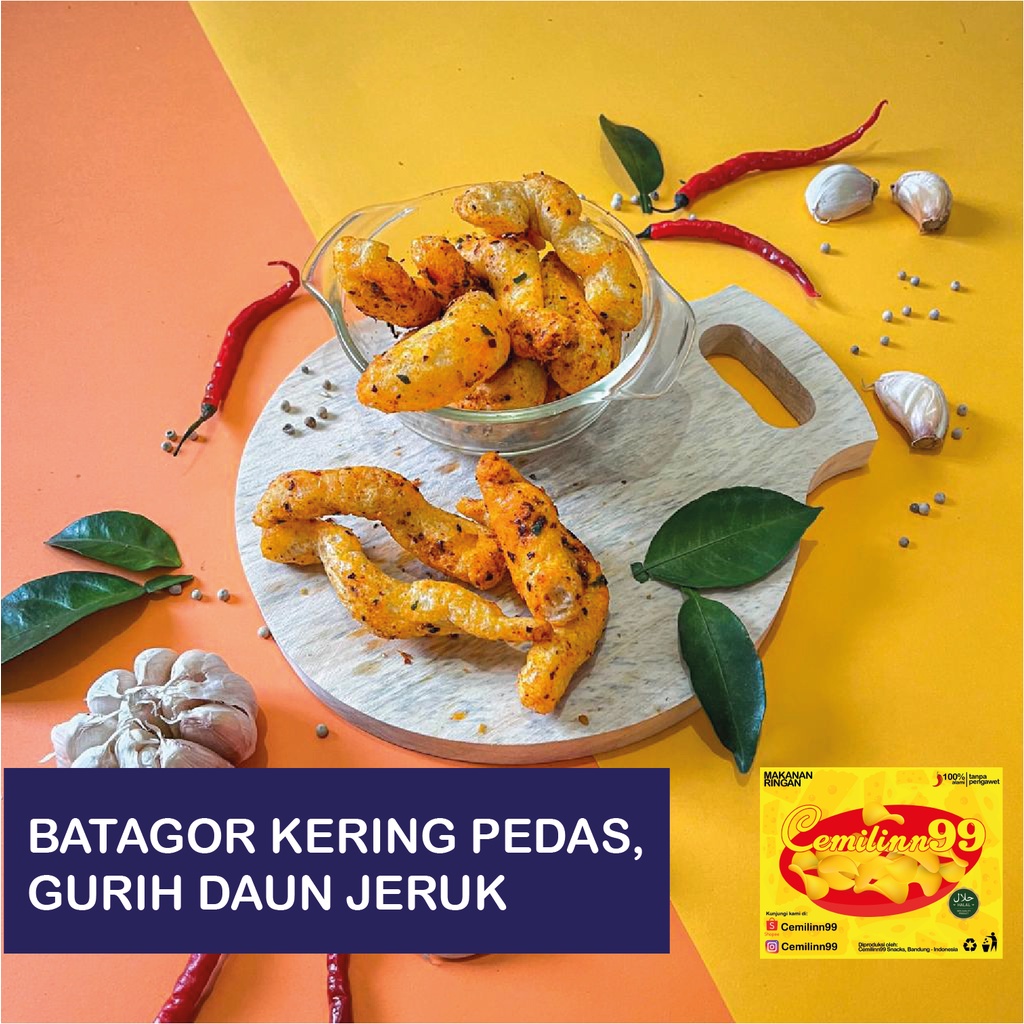 

Batagor kering pedas, gurih daun jeruk 200gr - Cemilin99