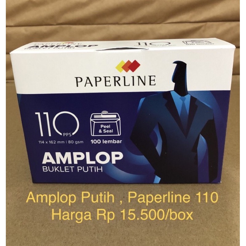 

Termurah! Paperline, Amplop Putih No 110, per box
