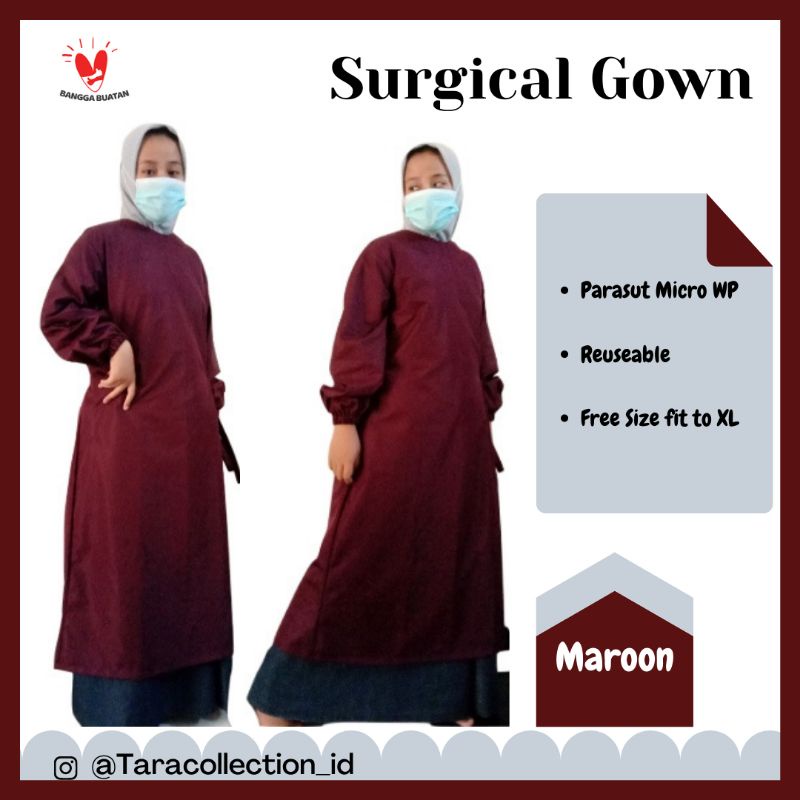 Surgical Gown I APD gown I Baju Gown I Baju Medis I Jubah Operasi  I Gown Parasut - warna