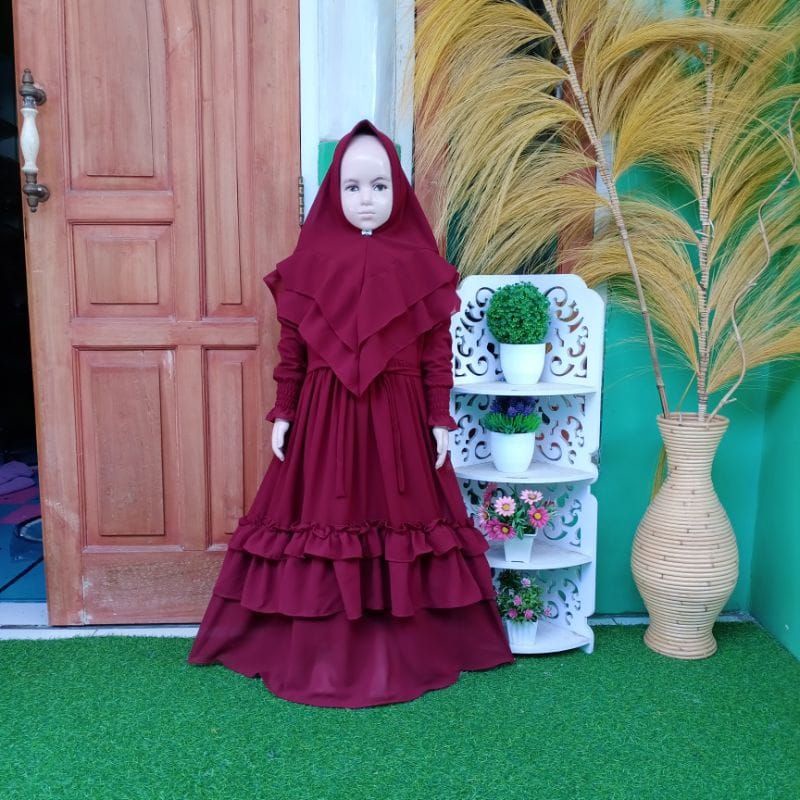 COD☑️PAKAIAN GAMIS ANAK HIJAB/MATT MOSCREPE FULL/3SIZE 3-5THN_6-8THN_9-11THN/GAMIS ANAK SYARI ESTY  KIDS/PAKAIAN ANAK MUSLIM TERBARU/GOOD QUALITY