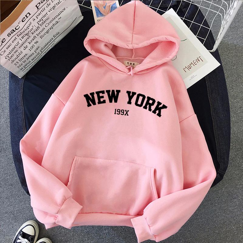 Sweater Hoodie Motif  NEW YORK Bahan Fleece Tebal Premium Pria Wanita