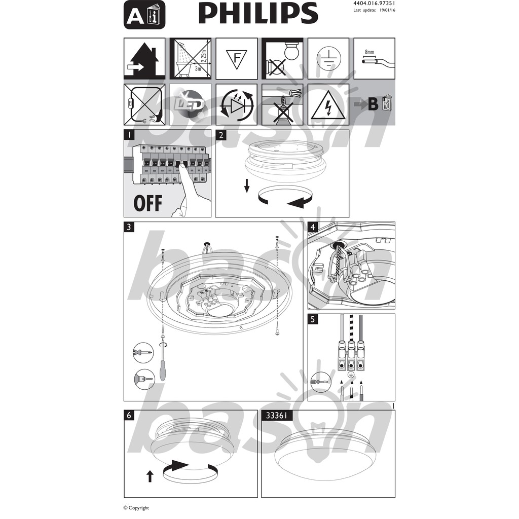 PHILIPS Ceiling LED 31826 Twirly 20W 1400lumen 38x38x6.8cm