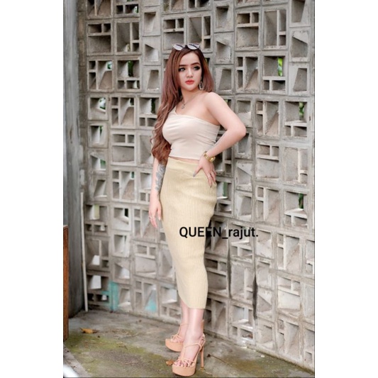 ROK SPAN RAJUT/ROK SPAN KNITTED/ROK PANJANG DAN ROK 7/8 PREMIUM