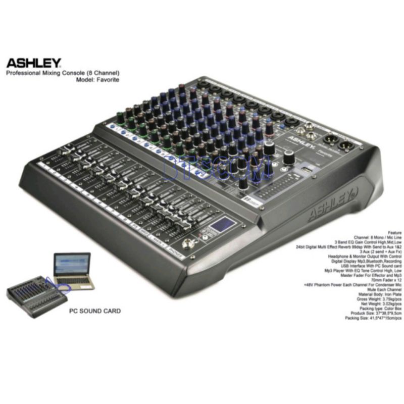 Mixer Audio Profesional Mixing Console ASHLEY FAVORITE8 ASHLEY FAVORITE 8