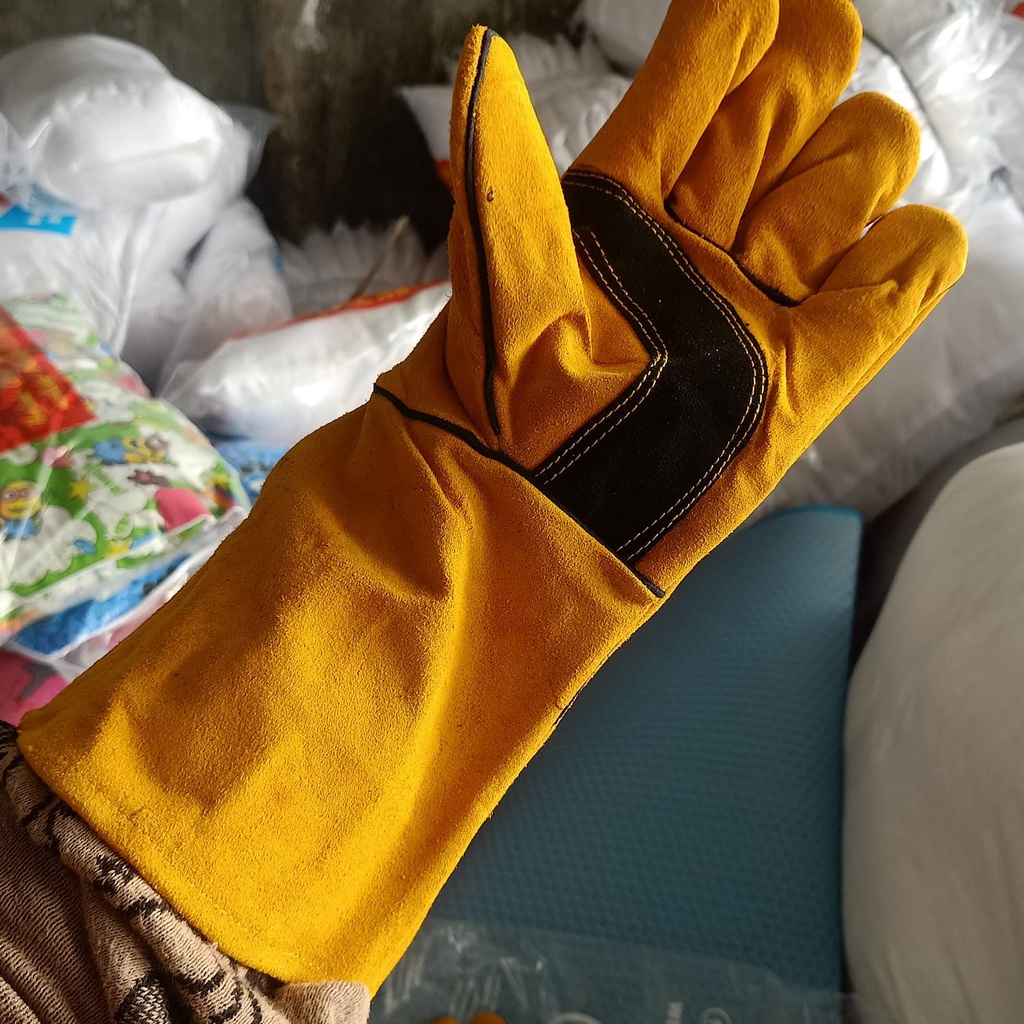 Sarung Tangan Las Kulit 14 inch Sarung Tangan Kulit Tebal Welding Glove