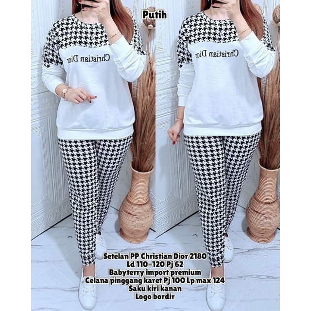 Setelan PP Christian Dior M.2180 Putih
