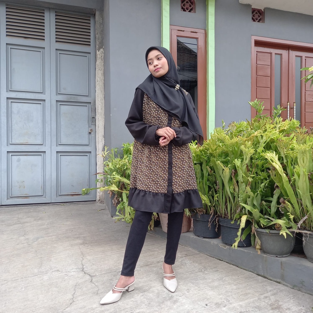 Atasan Wanita Longgar Lengan Panjang Tunik Kasual Blus Plus Ukuran Allsize Kemeja Musim Panas Elegan Blus Streetwear Fashion Baru