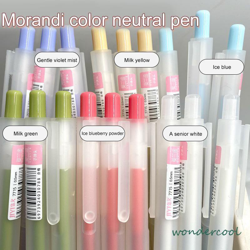 Pena Air Tipe Dorong Buram Transparan 0.5mm Pena Karbon Peluru Pena Gel Mahasiswa Kreatif-Won