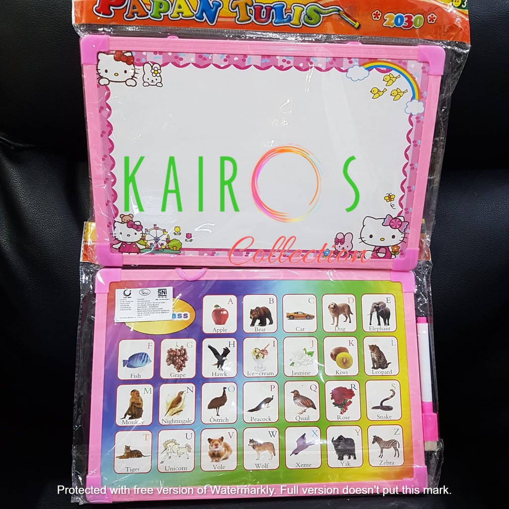 Papan Tulis Anak Karakter 2 in 1 Alphabet Gratis Spidol