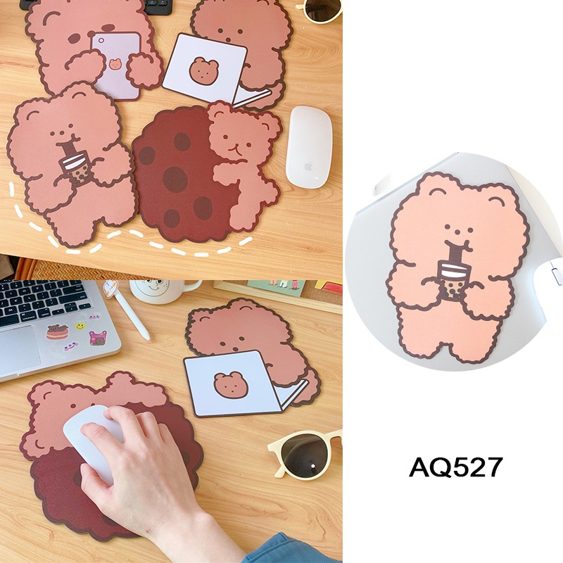 【TERSEDIA &amp; COD】Mouse Pads Komputer berbentuk Beruang yang lucu