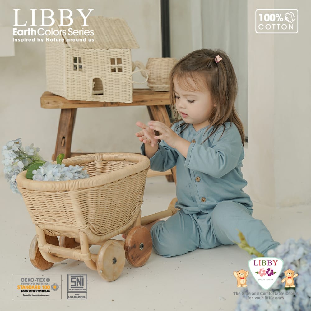 LIBBY COMFY SET EARTH COLOR SERIES Setelan Panjang Kancing Depan (1 Stel/pack)