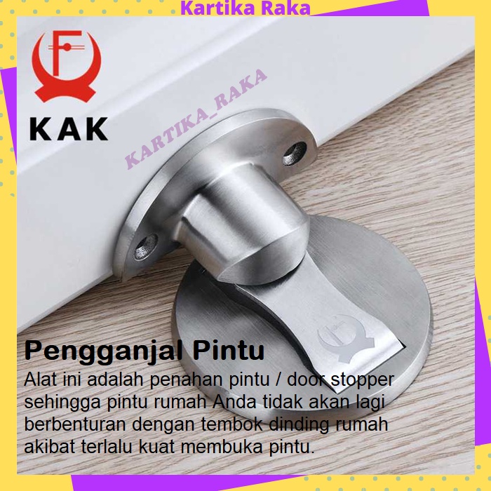 KR Penahan Pengganjal Pintu Bawah Rumah Magnet Otomatis Anti Tabrakan Tempel Stainless Steel Anti Karat Magnetic Door Stopper