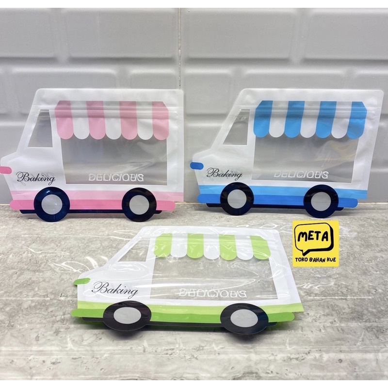 10PCS PLASTIK KUE KERING MINI VAN / PLASTIK PERMEN / PLASTIK BISKUIT /  ZIPLOCK KUE KERING / ZIPLOCK