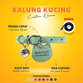 Image of Kalung Kucing Kulit Asli Handmade - GRATIS Custom Nama