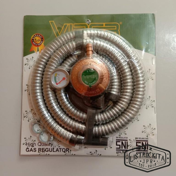 Regulator + Selang Tabung Gas LPG Merk Viper/Zaman/Qatar