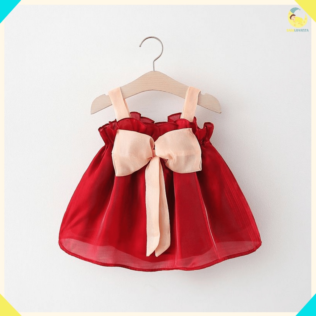 BABYLOVANTA - Dress anak perempuan lucu 0-4 Tahun / Gaun pesta anak anak lucu Model TUTU RED &amp; PEACH