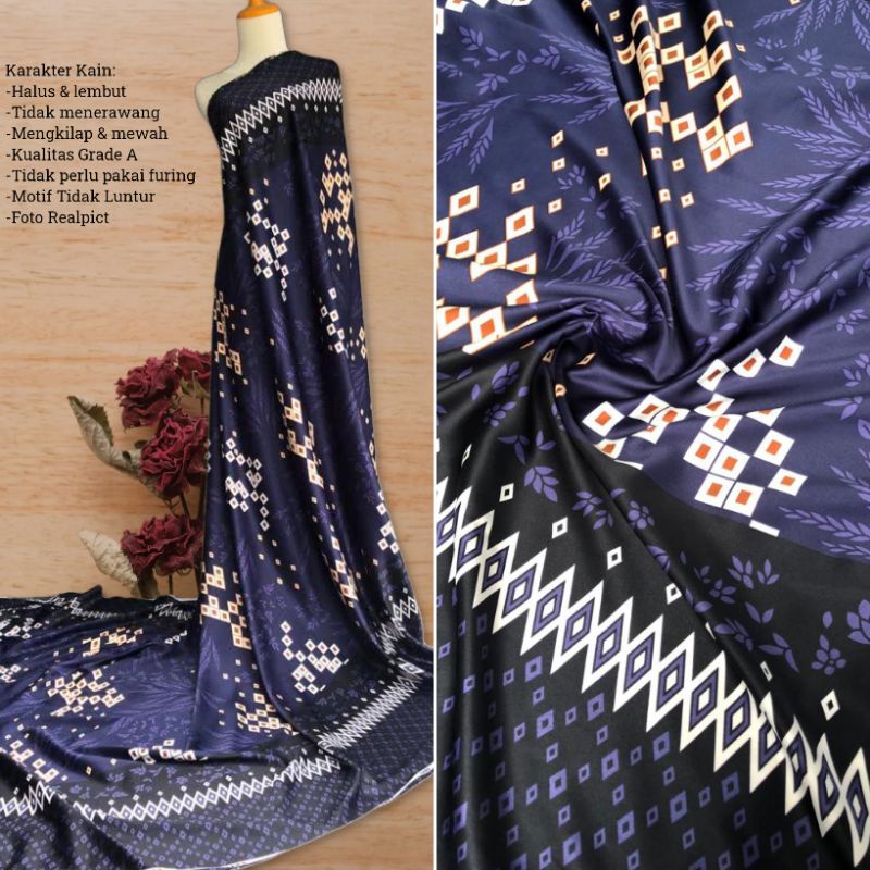 Kain Di*rSilk Motif Vanessa harga tertera untuk setengah meter