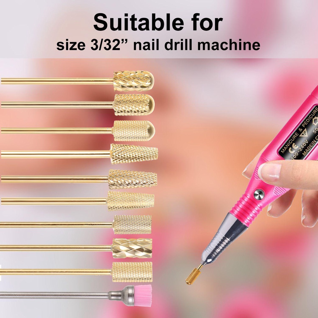 Suyo Mata Bor Kuku Manicure Pedicure Nail Art Tools Cone Carbide Bit Tungsten Steel Carbide