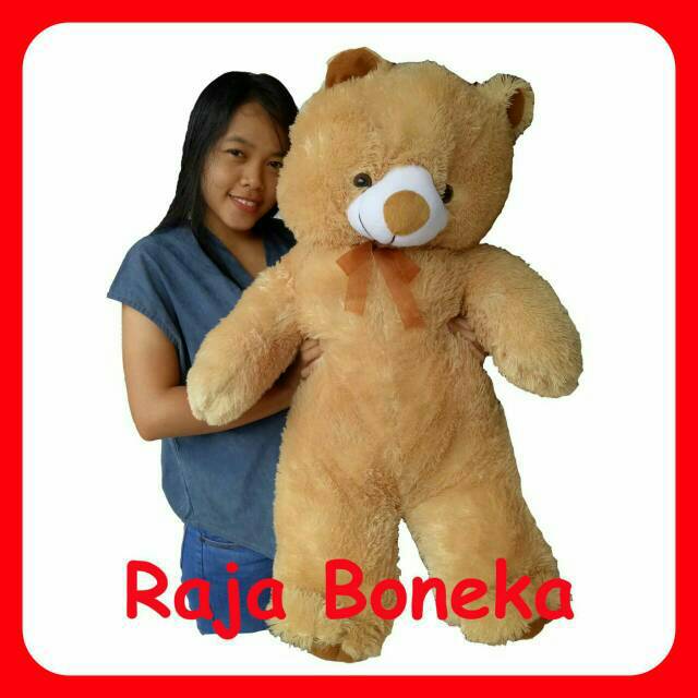 Boneka Beruang Besar Jumbo Coklat Muda 90cm Teddy Bear Panda Murah Bahan Halus Lembut Berkualitas