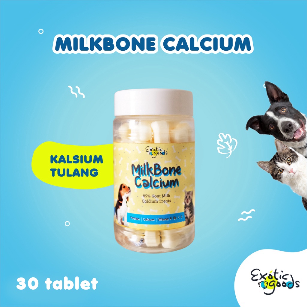 MILKBONE CALCIUM 30 tablet SNACK SUSU KALSIUM TABLET VITAMIN KALSIUM ANJING VITAMIN KALSIUM KUCING VITAMIN TULANG ANJING VITAMIN TULANG KUCING KALSIUM SUSU KAMBING GOAT MILK TABLET VITAMIN KALSIUM HEWAN UNTUK TULANG