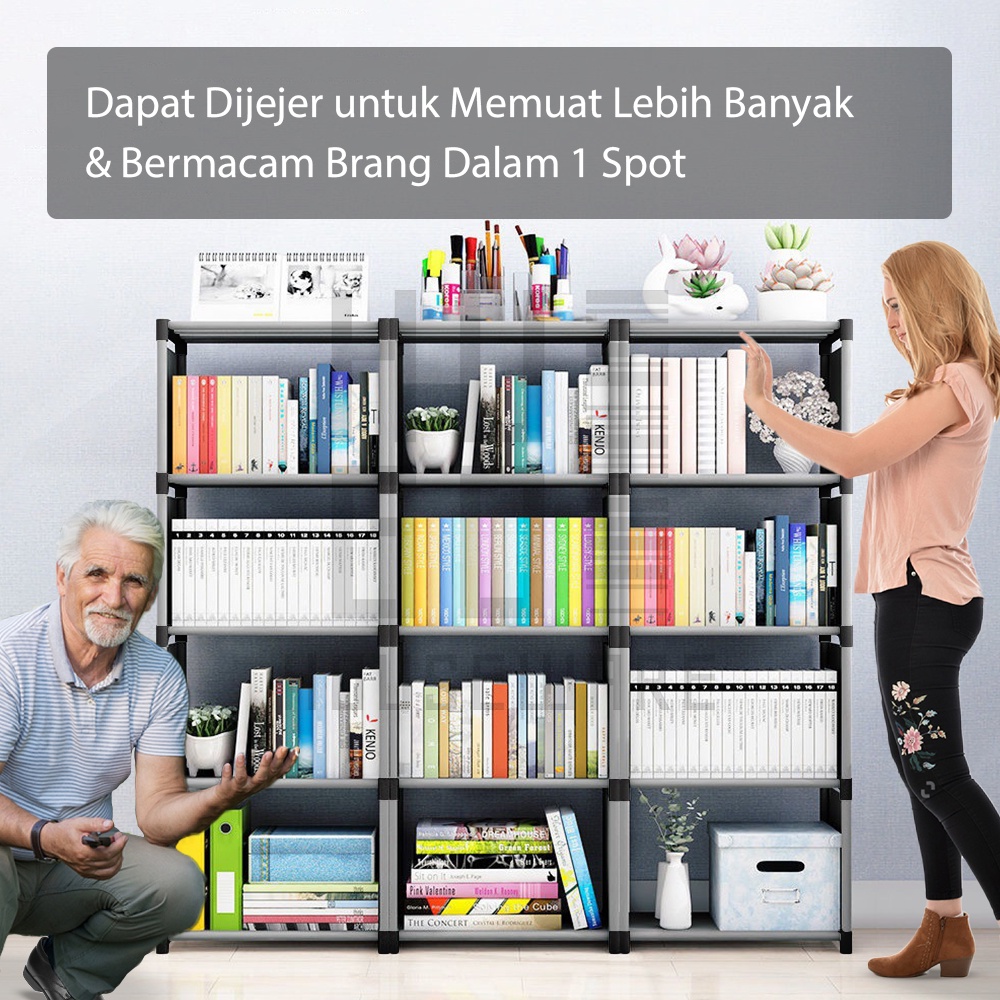 HUGO Rak Buku Serbaguna Rak Minimalis Rak Portable Lemari Buku Tempat Buku