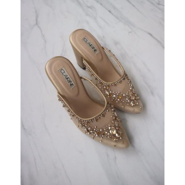 Wedding Shoes Sepatu Payet Sepatu Nikahan Calanta Mules Kode F7557 Shopee Indonesia