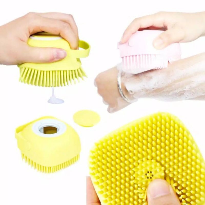 JG - SIKAT MANDI BAHAN SILIKON LEMBUT SIKAT BADAN KEPALA SHOWER SILICONE DISPENSER SABUN