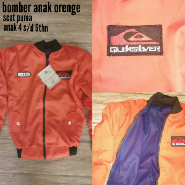 Jaket bomber anak Quiksilver orenge