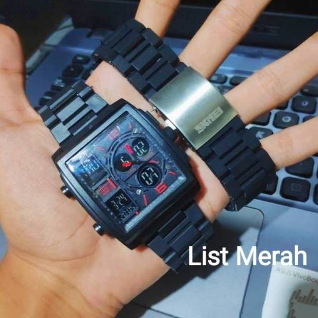 Viral!!! SKMEI Jam Tangan Pria Anti Air Warna Favorit - Merah Hitam