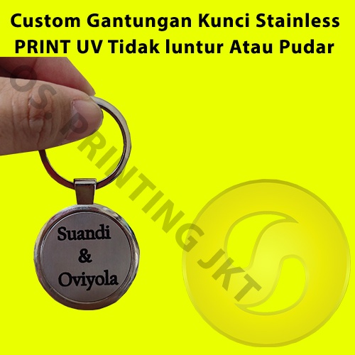 CUSTOM GANTUNGAN KUNCI STAINLESS PRINT UV