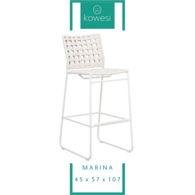 Kursi Bar Rotan Sintetis Aesthetic Marina Bar Chair Industrial