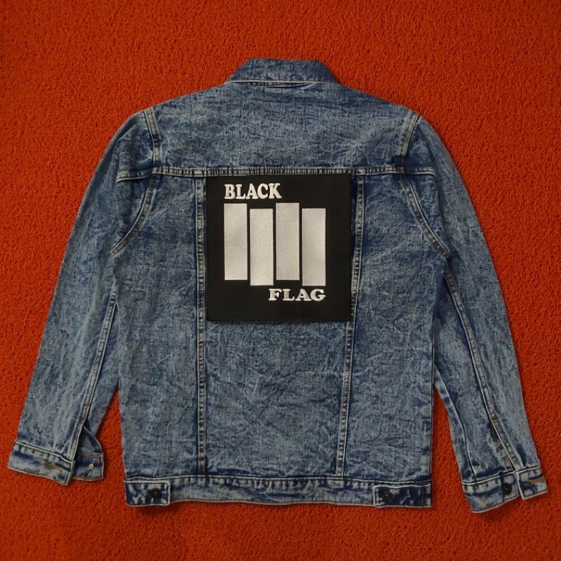 BACKPATCH BORDIR BLACK FLAG SATU SET ISI 3pcs BESAR BEST QUALITY