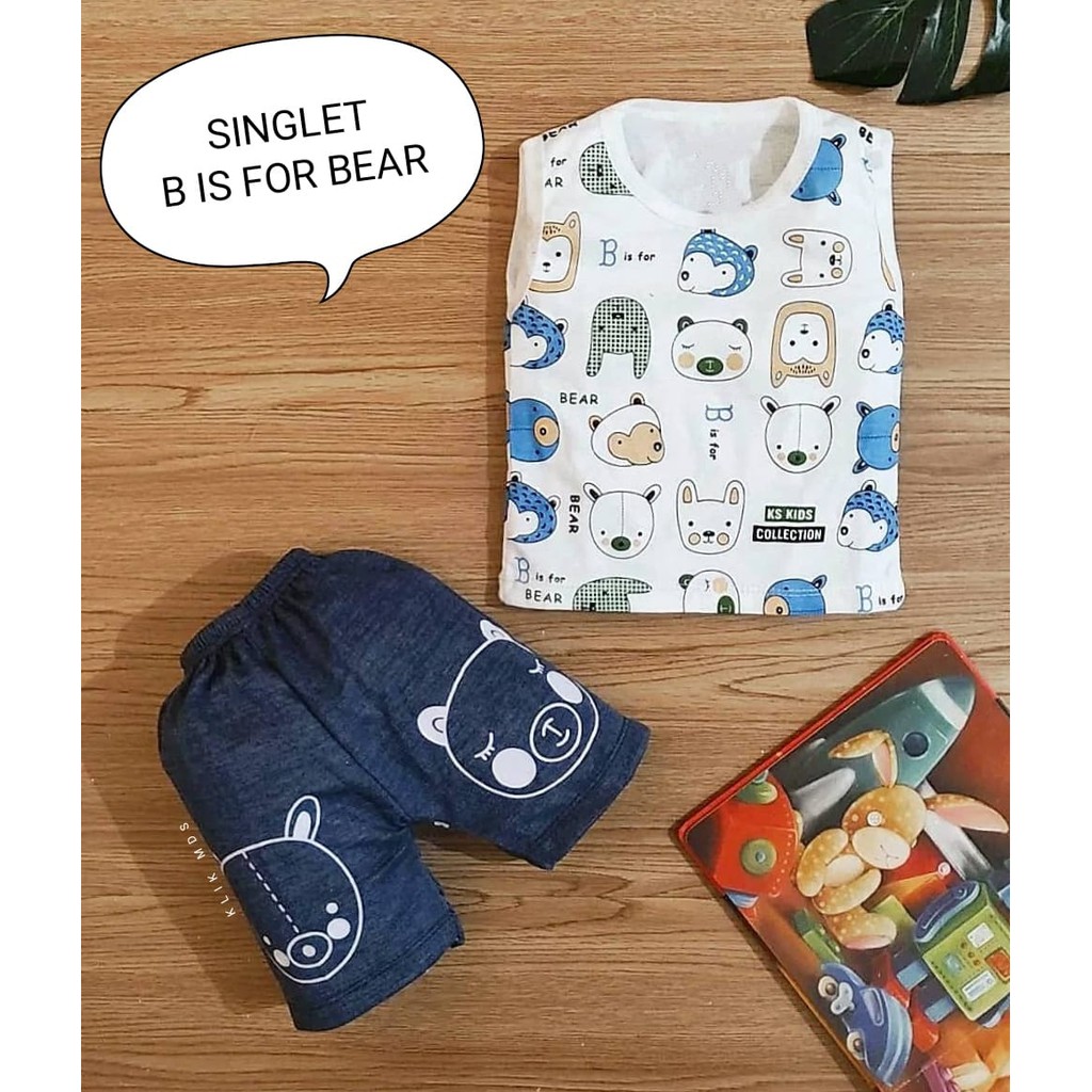 Klik Mds Baju Singlet Anak Bayi Laki-laki Warna Putih Usia 0-12 Bulan Motif Fero And Dino