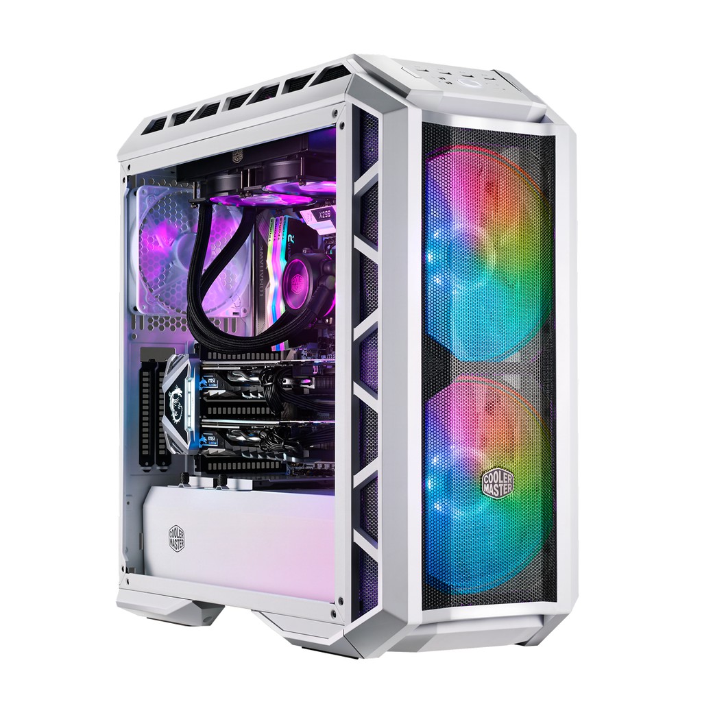 Cooler Master MasterCase H500P Mesh White ARGB + 2 Fan ARGB Mid Tower Case